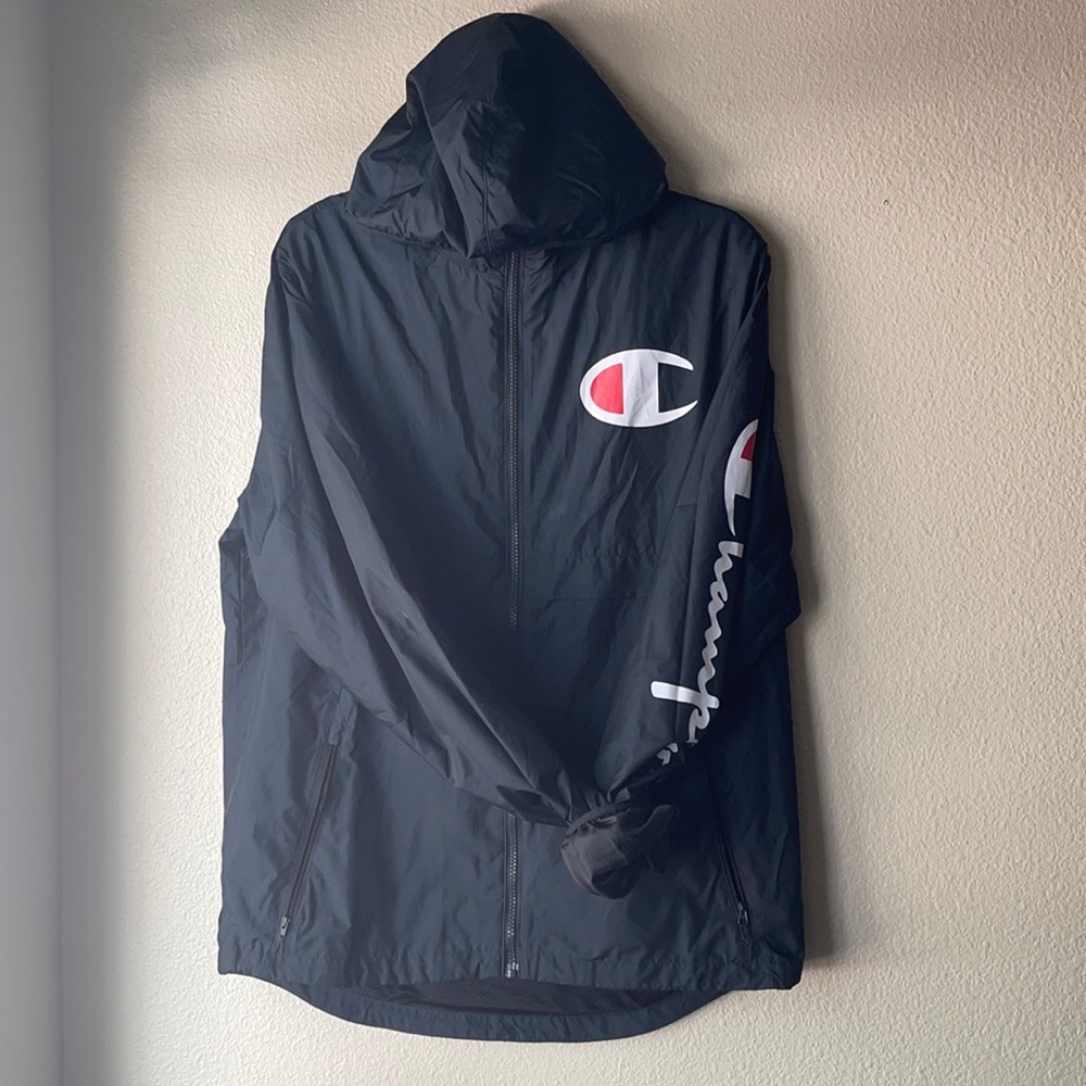 Men’s Black Champion Windbreaker - Medium